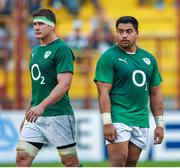 7 June 2014; Ireland's Rodney Ah You, right, and Robbie Diack during the game. Summer Tour 2014, First Test, Argentina v Ireland. Estadio Centenario, Resistencia, Chaco, Argentina. Picture credit: Stephen McCarthy / SPORTSFILE