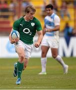 7 June 2014; Andrew Trimble, Ireland, on his way to scoring his side's third try. Summer Tour 2014, First Test, Argentina v Ireland. Estadio Centenario, Resistencia, Chaco, Argentina. Picture credit: Stephen McCarthy / SPORTSFILE