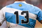 7 June 2014; A detailed view of the Argentina jersey. Summer Tour 2014, First Test, Argentina v Ireland. Estadio Centenario, Resistencia, Chaco, Argentina. Picture credit: Stephen McCarthy / SPORTSFILE