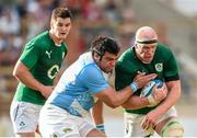 7 June 2014; Paul O'Connell, Ireland, is tackled by Ramiro Herrera, Argentina. Summer Tour 2014, First Test, Argentina v Ireland. Estadio Centenario, Resistencia, Chaco, Argentina. Picture credit: Stephen McCarthy / SPORTSFILE