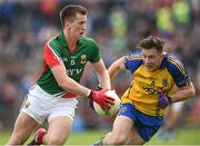 8 June 2014; Cillian O'Connor, Mayo, in action against Neil Collins, Roscommon. Connacht GAA Football Senior Championship, Semi-Final, Roscommon v Mayo, Dr. Hyde Park, Roscommon. Picture credit: Matt Browne / SPORTSFILE