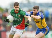 8 June 2014; Lee Keegan, Mayo, in action against Cathal Cregg, Roscommon. Connacht GAA Football Senior Championship, Semi-Final, Roscommon v Mayo, Dr. Hyde Park, Roscommon. Picture credit: Matt Browne / SPORTSFILE