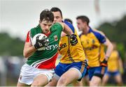 8 June 2014; Ger Cafferkey, Mayo, in action against Donie Shine, Roscommon. Connacht GAA Football Senior Championship, Semi-Final, Roscommon v Mayo, Dr. Hyde Park, Roscommon. Picture credit: Barry Cregg / SPORTSFILE