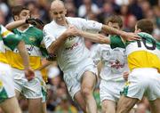 28 May 2006; Killian Brennan, Kildare, in action against Paul McConway, left, and Colm Quinn, Offaly. Bank of Ireland Leinster Senior Football Championship, Quarter-Final, Kildare v Offaly, Croke Park, Dublin. Picture credit; Brian Lawless / SPORTSFILE