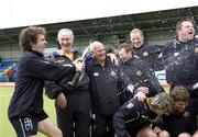 28 May 2006; Pembroke Wanderers captain Paddy Conlon, left, celebrates with his team after defeating Glenanne. ESB All-Ireland Men's Club Championship Final, Glenanne v Pembroke Wanderers, Belfield, UCD, Dublin. Picture credit: Ray Lohan / SPORTSFILE