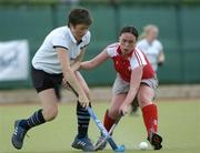 28 May 2006; Mary Logue, Hermes, in action against Claire McKee, Pegasus. ESB All-Ireland Women's Club Championship Final, Hermes v Pegasus, Belfield, UCD, Dublin. Picture credit: Ray Lohan / SPORTSFILE