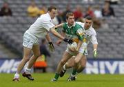 28 May 2006; Colm Quinn, Offaly, in action against Padraig Mullarkey, left, and James Lonergan, Kildare. Bank of Ireland Leinster Senior Football Championship, Quarter-Final, Kildare v Offaly, Croke Park, Dublin. Picture credit; Brian Lawless / SPORTSFILE