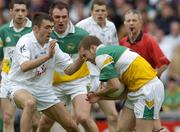 28 May 2006; Shane Sullivan, Offaly, in action against John Doyle, Kildare. Bank of Ireland Leinster Senior Football Championship, Quarter-Final, Kildare v Offaly, Croke Park, Dublin. Picture credit; Brian Lawless / SPORTSFILE