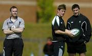 30 May 2006; John Kelly, left, Ronan O'Gara, centre, and David Wallace, right, during Ireland Rugby squad training. University of Limerick, Limerick. Picture credit; Brendan Moran / SPORTSFILE