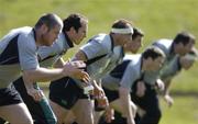 30 May 2006; Irish players, from left, Peter Bracken, Girvan Dempsey, Keith Gleeson, Denis Leamy, Marcus Horan, Anthony Foley and Bryan Young in action during Ireland Rugby squad training. University of Limerick, Limerick. Picture credit; Brendan Moran / SPORTSFILE