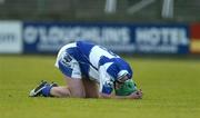31 May 2006; Brendan McEvoy, Laois, shows his dissapointment after the final whistle. Leinster U21 Hurling Championship, Laois v Wexford, O'Moore Park, Portlaoise, Co. Laois. Picture credit: Pat Murphy / SPORTSFILE