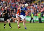 8 June 2014; Alan Clarke, Cavan, in action against Stefan Campbell, Armagh. Ulster GAA Football Senior Championship, Quarter-Final, Armagh v Cavan, Athletic Grounds, Armagh. Picture credit: Ramsey Cardy / SPORTSFILE