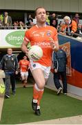 8 June 2014; Ciaran McKeever, Armagh leads his team on to the pitch. Ulster GAA Football Senior Championship, Quarter-Final, Armagh v Cavan, Athletic Grounds, Armagh. Picture credit: Oliver McVeigh / SPORTSFILE