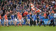 8 June 2014; The Cavan and Armagh teams on parade after a pre-match altercation. Ulster GAA Football Senior Championship, Quarter-Final, Armagh v Cavan, Athletic Grounds, Armagh. Picture credit: Oliver McVeigh / SPORTSFILE