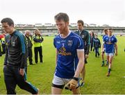 8 June 2014; A dejected Rory Dunne, Cavan, leaves the field after the game. Ulster GAA Football Senior Championship, Quarter-Final, Armagh v Cavan, Athletic Grounds, Armagh. Picture credit: Oliver McVeigh / SPORTSFILE