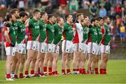 8 June 2014; The Mayo team stand for the national anthem before the game. Connacht GAA Football Senior Championship, Semi-Final, Roscommon v Mayo, Dr. Hyde Park, Roscommon. Picture credit: Barry Cregg / SPORTSFILE