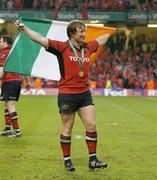 20 May 2006; Munster's Jerry Flannery celebrates after the game. Heineken Cup Final, Munster v Biarritz Olympique, Millennium Stadium, Cardiff, Wales. Picture credit; Brendan Moran / SPORTSFILE