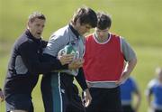 30 May 2006; Defence coach Graham Steadman goes through some drills with Donncha O'Callaghan during Ireland Rugby squad training. University of Limerick, Limerick. Picture credit; Brendan Moran / SPORTSFILE