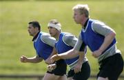 30 May 2006; Keith Gleeson, alongside Alan Quinlan, left, and Leo Cullen, right, in action during Ireland Rugby squad training. University of Limerick, Limerick. Picture credit; Brendan Moran / SPORTSFILE