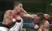 3 June 2006; Paul Griffin, left, in action against Wladimir Burov. International featherweight contest, Paul Griffin.v.Wladimir Burov, National Stadium, South Circular Road, Dublin. Picture credit: David Maher / SPORTSFILE