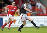 6 June 2006; Peter Hutton, Derry City, in action against Jason Byrne, Shelbourne. eircom League, Premier Division, Shelbourne v Derry City, Tolka Park, Dublin. Picture credit: David Maher / SPORTSFILE