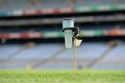 8 June 2014; A rain measuring cup on the pitch before the day's games. Leinster GAA Football Senior Championship, Quarter-Final, Louth v Kildare, Croke Park, Dublin. Picture credit: Brendan Moran / SPORTSFILE