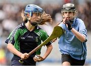 10 June 2014; Holly Kennedy, Scoil Loreto, Rathfarnham, Dublin, in action against Niamh Doherty, Scoil Mhuire Lucan, Dublin. Allianz Cumann na mBunscol Football Finals, Croke Park, Dublin. Picture credit: Barry Cregg / SPORTSFILE