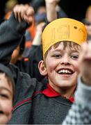 10 June 2014; Ryan Kelrisk, a pupil of 2nd class in St. Brigid's Boys National School, Killester, watches anxiously as his school win the Marino Shield. Allianz Cumann na mBunscol Football Finals, Croke Park, Dublin. Picture credit: Ray McManus / SPORTSFILE