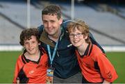 10 June 2014; Croke Park 'Maor' John O'Grady with his sons Dara and Cathal who are members of the victorious St Brigid'd Boys National School, Killester, who won the Marino Shield. Allianz Cumann na mBunscol Football Finals, Croke Park, Dublin. Picture credit: Ray McManus / SPORTSFILE