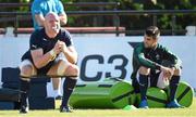 10 June 2014; Ireland's Conor Murray and Paul O'Connell, left, during squad training ahead of their second test match against Argentina on Saturday. Ireland Rugby Squad Training, San Isidro Club, Buenos Aires, Argentina. Picture credit: Stephen McCarthy / SPORTSFILE