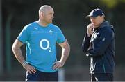 10 June 2014; Ireland head coach Joe Schmidt with team doctor Dr. Eanna Falvey, left, during squad training ahead of their second test match against Argentina on Saturday. Ireland Rugby Squad Training, San Isidro Club, Buenos Aires, Argentina. Picture credit: Stephen McCarthy / SPORTSFILE