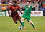 10 June 2014; Robbie Keane, Republic of Ireland, in action against William Carvalho, Portugal. Friendly International, Republic of Ireland v Portugal, MetLife Stadium, New Jersey, USA. Picture credit: David Maher / SPORTSFILE