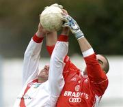22 February 2004; Dara O Cinneide of An Ghaeltacht in action against Martin Cahill of St. Brigid's during the AIB All-Ireland Senior Club Football Championship Semi-Final match between An Ghaeltacht and St. Brigid's in Semple Stadium in Thurles, Tipperary. Photo by David Maher/Sportsfile