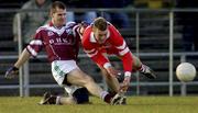 22 February 2004; Enda Meehan of Caltra in action against Shane McFlynn of the Loup during the AIB All-Ireland Senior Club Football Championship Semi-Final match between Caltra and Loup at Markievicz Park in Sligo. Photo by Damien Eagers/Sportsfile
