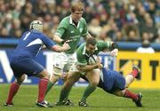 14 February 2004; Kevin Maggs of Ireland in action against France during the RBS Six Nations Rugby Championship match between France and Ireland at Stade de France in Paris, France. Photo by Brendan Moran/Sportsfile