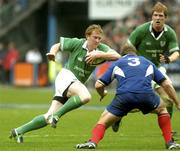 14 February 2004; Anthony Horgan of Ireland in action against Pieter de Villiers of France during the RBS Six Nations Rugby Championship match between France and Ireland at Stade de France in Paris, France. Photo by Brendan Moran/Sportsfile