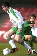 25 February 2004; Kevin O'Connor of Republic of Ireland in action against Hovat Aljaz of Slovenia during an U19 International Friendly match between Republic of Ireland and Slovenia at Dalymount Park in Dublin. Photo by David Maher/Sportsfile