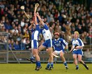 29 February 2004; John Mullane of Waterford in action against Joe Fitzpatrick of Laois during the Allianz Hurling League Division 1A match between Waterford and Laois at Walsh Park in Waterford. Photo by Matt Browne/Sportsfile