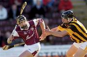29 February 2004; Fergal Healy of Galway in action against Derek Lyng of Kilkenny during the Allianz Hurling League Division 1A match between Galway and Kilkenny at Pearse Stadium in Galway. Photo by David Maher/Sportsfile