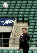 5 March 2004; Out-half Ronan O'Gara during Ireland Rugby kicking practice at Twickenham Stadium in London, England. Photo by Matt Browne/Sportsfile