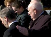 5 March 2005; Former GAA President Jack Boothman in attendance at the funeral of Tyrone footballer Cormac McAnallen at St Patrick's Church in Eglish, Tyrone. Photo by Ray McManus/Sportsfile