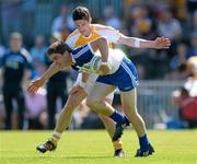 9 June 2013; Dessie Mone of Monaghan in action against Sean Kelly of Antrim during Ulster GAA Football Senior Championship Quarter-Final match between Antrim and Monaghan at Casement Park in Belfast, Antrim. Photo by Oliver McVeigh/Sportsfile