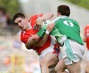 11 June 2006; Brian Mallon, Armagh, in action against Hugh Brady, Fermanagh. Bank of Ireland Ulster Senior Football Championship, Semi-Final, Armagh v Fermanagh, St. Tighernach's Park, Clones, Co. Monaghan. Picture credit: Oliver McVeigh / SPORTSFILE