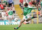 11 June 2006; Fermanagh's Ryan Keenan shots to score his side's second half goal. Bank of Ireland Ulster Senior Football Championship, Semi-Final, Armagh v Fermanagh, St. Tighernach's Park, Clones, Co. Monaghan. Picture credit: Oliver McVeigh / SPORTSFILE
