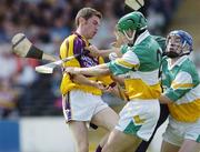 11 June 2006; Stephen Doyle, Wexford, in action against Barry Teehan, 2, and David Franks, Offaly. Guinness Leinster Senior Hurling Championship, Semi-Final, Offaly v Wexford, Nowlan Park, Kilkenny. Picture credit: Damien Eagers / SPORTSFILE