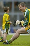 11 June 2006; Kerry goalkeeper Diarmuid Murphy in conversation with young Kerry fan James Roche, age 7, from Tralee, after the game. Bank of Ireland Munster Senior Football Championship, Semi-Final, Kerry v Tipperary, Fitzgerald Stadium, Killarney, Co. Kerry. Picture credit: Brendan Moran / SPORTSFILE