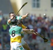 11 June 2006; Declan Ruth, Wexford, in action against Joe Bergin and Gary Hanniffy, (8), Offaly. Guinness Leinster Senior Hurling Championship, Semi-Final, Offaly v Wexford, Nowlan Park, Kilkenny. Picture credit: Aoife Rice / SPORTSFILE