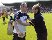 11 June 2006; Wexford manager Seamus Murphy is congratulated at the end of the match. Guinness Leinster Senior Hurling Championship, Semi-Final, Offaly v Wexford, Nowlan Park, Kilkenny. Picture credit: Damien Eagers / SPORTSFILE