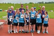 13 June 2014; Athletes and volunteers after the Mini Javelin heats. Special Olympics Ireland Games, University of Limerick, Limerick. Picture credit: Diarmuid Greene / SPORTSFILE
