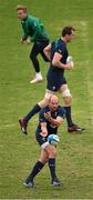 13 June 2014; Ireland's Rory Best, bottom, Devin Toner and Ian Madigan, top, during the captain's run ahead of their second test match against Argentina on Saturday. Ireland Rugby Captain's Run, Estadio José Fierro, Tucumán, Argentina. Picture credit: Stephen McCarthy / SPORTSFILE